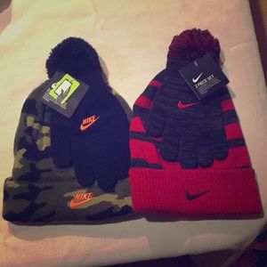 Two Brand New Sets of Nike Hat & Gloves